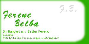 ferenc belba business card